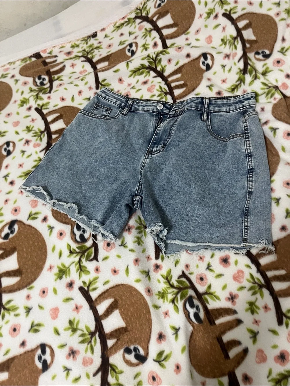 Women’s High-Waist Light Blue Denim Cutoff Shorts